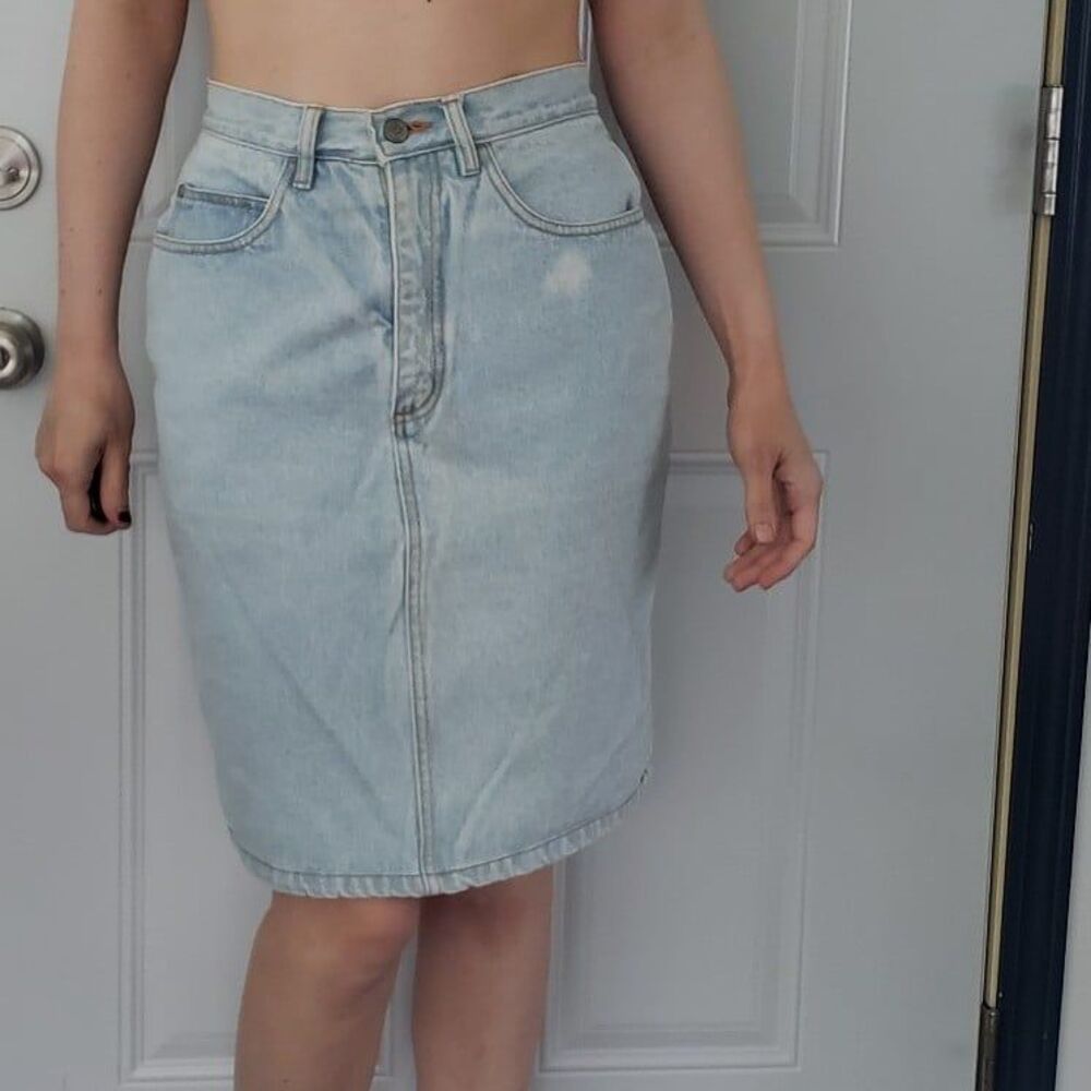 80s Gitano Denim Pencil Skirt
